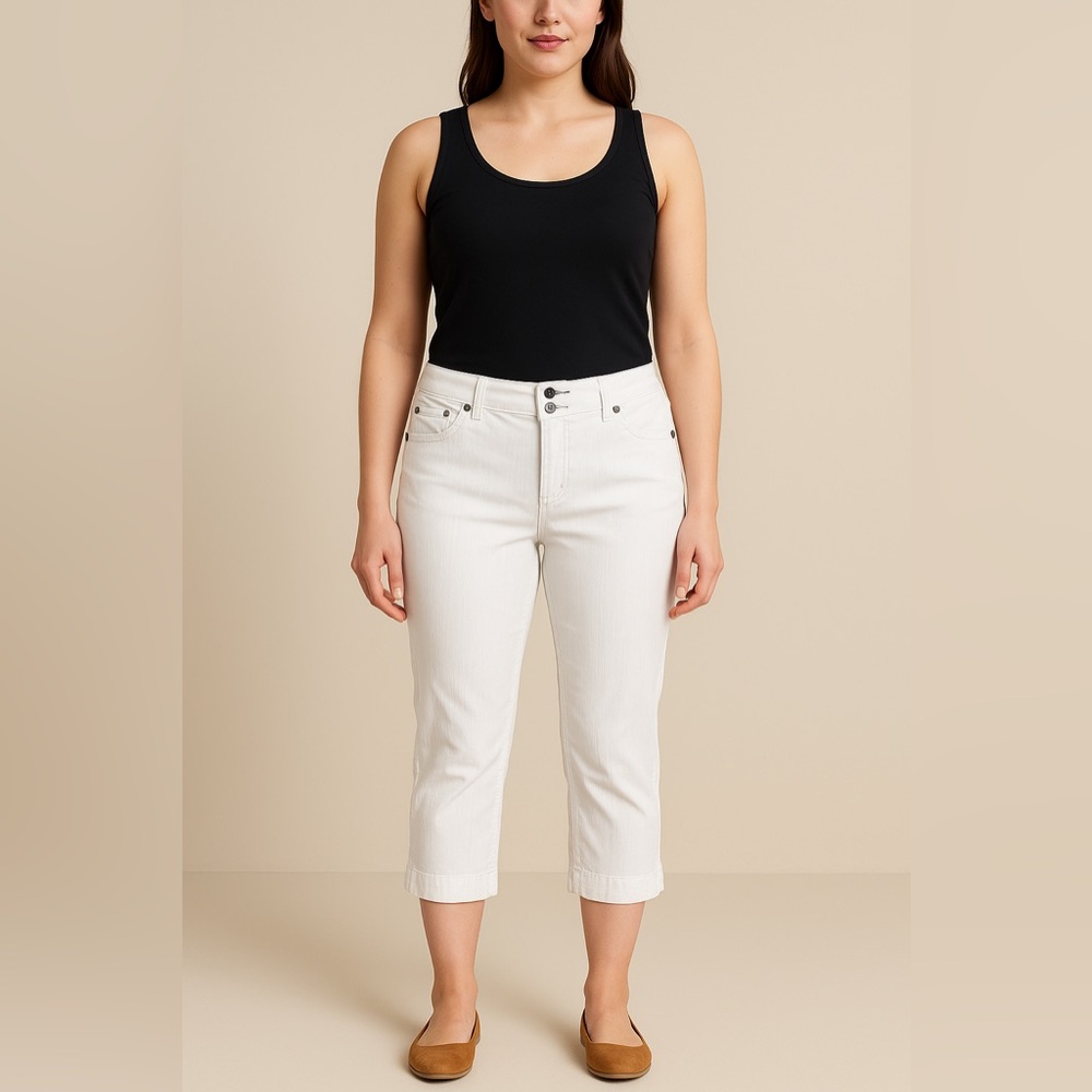Gloria Vanderbilt White Capri Jeans